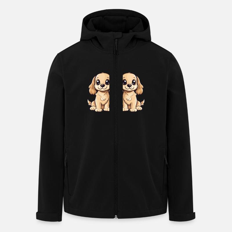 Cocker Spaniel Chien Bande dessinée - Veste softshell homme en polyester recyclé Stanley/Stella - noir