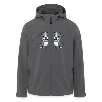 American Staffordshire Terrier Hund Comic - Recycelte Männer Softshell-Jacke von Stanley/Stella - Schwarz - Vorne - AI Model Male 185 light (185cm)