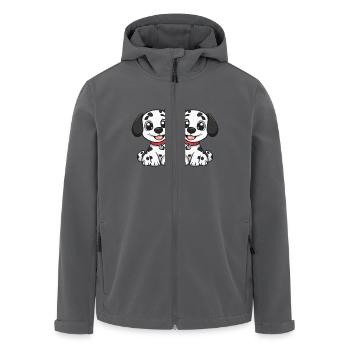 Dalmatian Dog Comic - Men’s Recycled Softshell Jacket by Stanley/Stella - black - Front - AI Model Male 185 light (185cm)