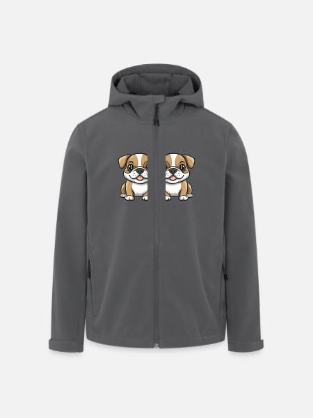 Bulldog Dog Comic - Men’s Recycled Softshell Jacket by Stanley/Stella - black