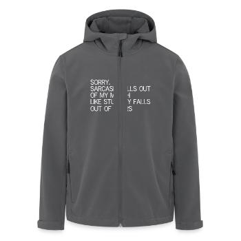 désolé le sarcasme tombe de ma bouche comme de la stupidité - Veste softshell homme en polyester recyclé Stanley/Stella - noir - Devant - AI Model Male 185 light (185cm)