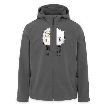 Pourquoi tant de laine ? - Veste softshell homme en polyester recyclé Stanley/Stella - noir - Devant - AI Model Male 185 light (185cm)