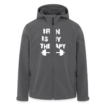 Iron Is My Therapy - Recycelte Männer Softshell-Jacke von Stanley/Stella - Anthrazit - Vorne - AI Model Male 185 light (185cm)