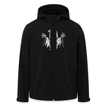 Halloween Ghost - Yobeeno.com - Men’s Recycled Softshell Jacket by Stanley/Stella - black - Front - AI Model Male 185 light (185cm)