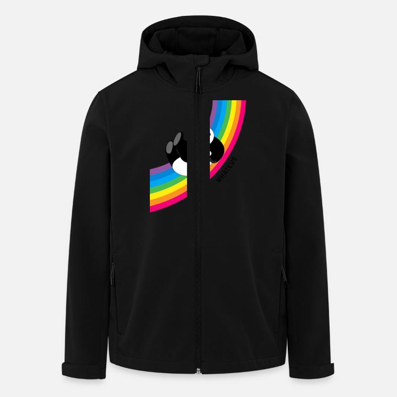 Happy Whatevs Panda on Rainbow - Men’s Recycled Softshell Jacket by Stanley/Stella - black