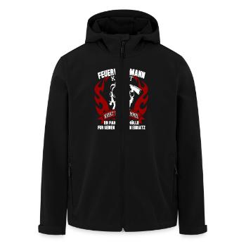 Feuerwehr - Recycelte Männer Softshell-Jacke von Stanley/Stella - Schwarz - Vorne - AI Model Male 185 light (185cm)