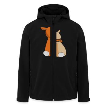 Hasen-Freundschaft - Recycelte Männer Softshell-Jacke von Stanley/Stella - Schwarz - Vorne - AI Model Male 185 light (185cm)