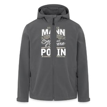 Mann Vergeben Polin Grau - Recycelte Männer Softshell-Jacke von Stanley/Stella - Anthrazit - Vorne - AI Model Male 185 light (185cm)