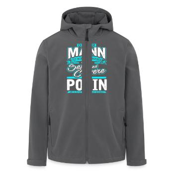 Mann Vergeben Polin Blau - Recycelte Männer Softshell-Jacke von Stanley/Stella - Anthrazit - Vorne - AI Model Male 185 light (185cm)