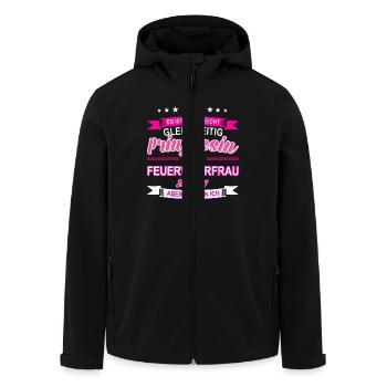Feuerwehrfrau - Recycelte Männer Softshell-Jacke von Stanley/Stella - Schwarz - Vorne - AI Model Male 185 light (185cm)