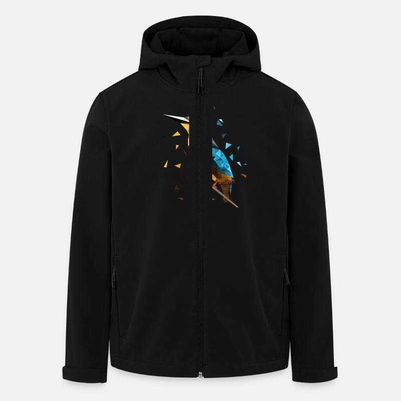 martin-pêcheur - Veste softshell homme en polyester recyclé Stanley/Stella - noir