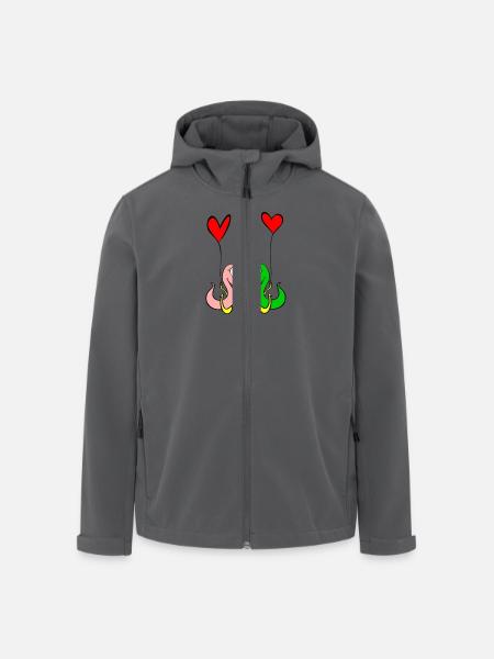 asticots amoureux - Veste softshell homme en polyester recyclé Stanley/Stella - noir