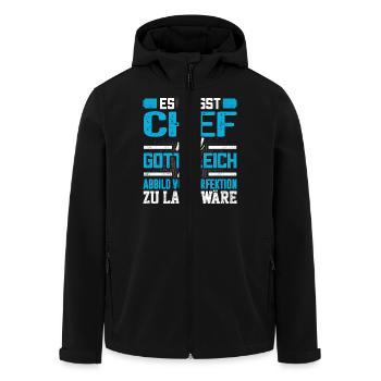 CHEF - Perfekt - Recycelte Männer Softshell-Jacke von Stanley/Stella - Schwarz - Vorne - AI Model Male 185 light (185cm)