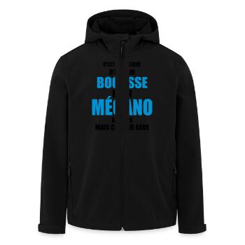 compliqué d'être un bogosse et un mécano - Veste softshell homme en polyester recyclé Stanley/Stella - noir - Devant - AI Model Male 185 light (185cm)