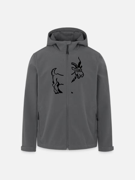 Billy-chèvre - Veste softshell homme en polyester recyclé Stanley/Stella - noir