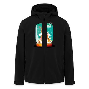 kitschig-weihnachtlich - Recycelte Männer Softshell-Jacke von Stanley/Stella - Schwarz - Vorne - AI Model Male 185 light (185cm)