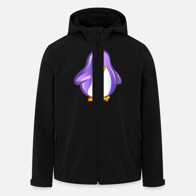 lila Pinguin - Recycelte Männer Softshell-Jacke von Stanley/Stella - Schwarz