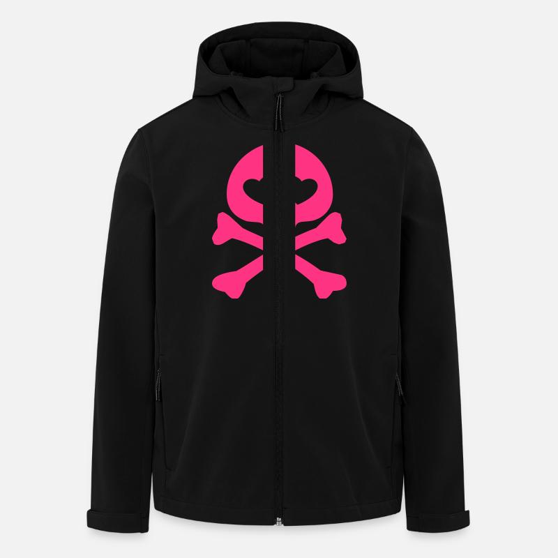 herz totenkopf (dh) - Recycelte Männer Softshell-Jacke von Stanley/Stella - Schwarz