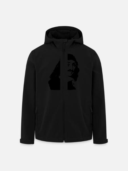 French philosopher Descartes bust drawing - Men’s Recycled Softshell Jacket by Stanley/Stella - black