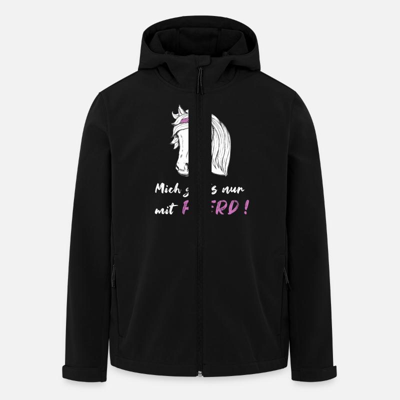 Mich gibts nur mit Pferd Mädchen Reiten Geschenk - Recycelte Männer Softshell-Jacke von Stanley/Stella - Schwarz