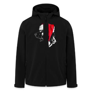 Santa BAVARIAN MOUNTAIN SWEAT DOG Christmas - Men’s Recycled Softshell Jacket by Stanley/Stella - black - Front - AI Model Male 185 light (185cm)