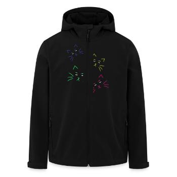 Cat Face Cats Cat Girl Eyes - Men’s Recycled Softshell Jacket by Stanley/Stella - black - Front - AI Model Male 185 light (185cm)