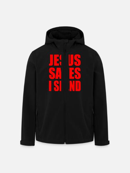 jesus saves i spend - Men’s Recycled Softshell Jacket by Stanley/Stella - black