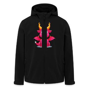 Niedlicher Cartoon-Drache mit goldenen Hörnern - Recycelte Männer Softshell-Jacke von Stanley/Stella - Schwarz - Vorne - AI Model Male 185 light (185cm)
