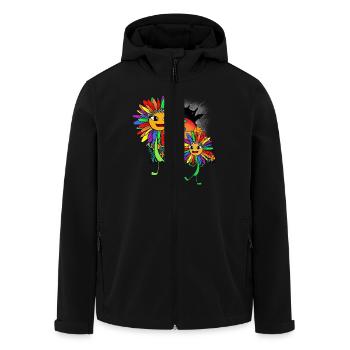 LGBT Tournesols Arc-en-ciel Gay Pride - Veste softshell homme en polyester recyclé Stanley/Stella - noir - Devant - AI Model Male 185 light (185cm)