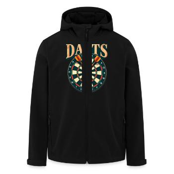 Darts Sport Dartboard Dartscheibe - Recycelte Männer Softshell-Jacke von Stanley/Stella - Schwarz - Vorne - AI Model Male 185 light (185cm)