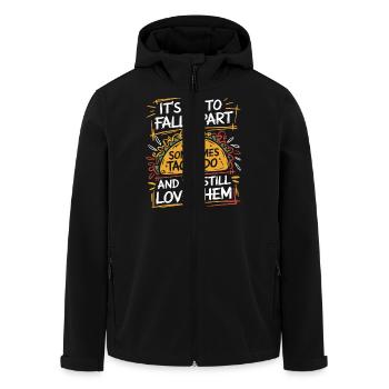 Loving message with taco humor - Men’s Recycled Softshell Jacket by Stanley/Stella - black - Front - AI Model Male 185 light (185cm)