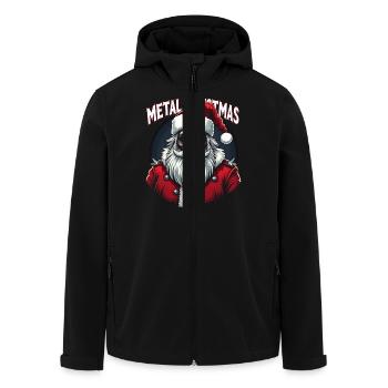 Heavy Metal Santa Claus Weihnachten - Recycelte Männer Softshell-Jacke von Stanley/Stella - Schwarz - Vorne - AI Model Male 185 light (185cm)