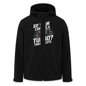 Witziges Racing-Design für Motorradfans - Recycelte Männer Softshell-Jacke von Stanley/Stella - Schwarz - Vorne - AI Model Male 185 light (185cm)