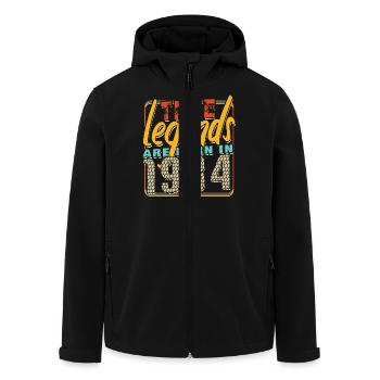 Wahre Legenden werden 1984 geboren Vintage Geburtstag - Recycelte Männer Softshell-Jacke von Stanley/Stella - Schwarz - Vorne - AI Model Male 185 light (185cm)
