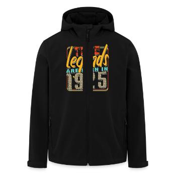 True legends are born in 1925 Vintage Birthday - Men’s Recycled Softshell Jacket by Stanley/Stella - black - Front - AI Model Male 185 light (185cm)