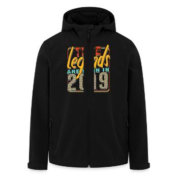 True legends are born in 2019 Vintage Birthday - Men’s Recycled Softshell Jacket by Stanley/Stella - black - Front - AI Model Male 185 light (185cm)