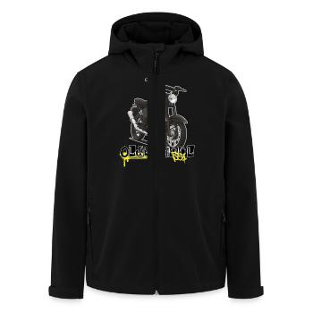 S51 (black) // Illustration - Recycelte Männer Softshell-Jacke von Stanley/Stella - Schwarz - Vorne - AI Model Male 185 light (185cm)