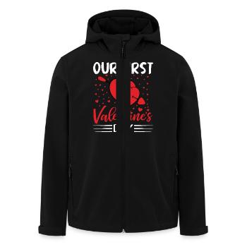 xoxo love you amore Fleurs Femmes Saint Valentin 14 - Veste softshell homme en polyester recyclé Stanley/Stella - noir - Devant - AI Model Male 185 light (185cm)