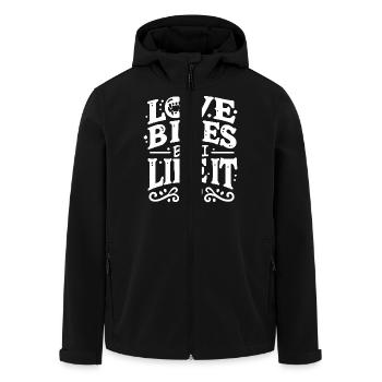 Ich liebe Bites, aber ich mag es - Recycelte Männer Softshell-Jacke von Stanley/Stella - Schwarz - Vorne - AI Model Male 185 light (185cm)