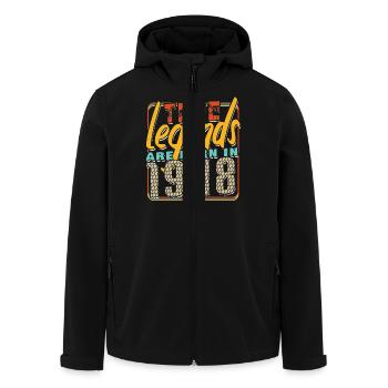 True legends are born in 1948 Vintage Birthday - Men’s Recycled Softshell Jacket by Stanley/Stella - black - Front - AI Model Male 185 light (185cm)