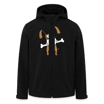 Funny Dog Big Bone Mouth Mouth Hunger Cool - Men’s Recycled Softshell Jacket by Stanley/Stella - black - Front - AI Model Male 185 light (185cm)
