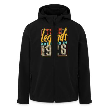 True legends are born in 1926 Vintage anniversaire - Veste softshell homme en polyester recyclé Stanley/Stella - noir - Devant - AI Model Male 185 light (185cm)
