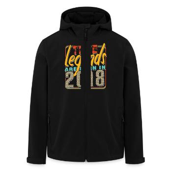 True legends are born in 2018 Vintage Anniversary - Men’s Recycled Softshell Jacket by Stanley/Stella - black - Front - AI Model Male 185 light (185cm)