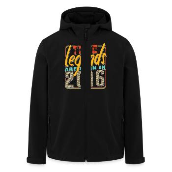 True legends are born in 2016 Vintage Anniversary - Men’s Recycled Softshell Jacket by Stanley/Stella - black - Front - AI Model Male 185 light (185cm)