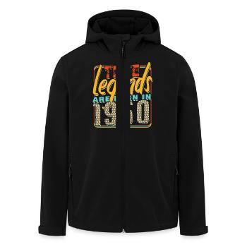 True legends are born in 1950 Vintage Birthday - Men’s Recycled Softshell Jacket by Stanley/Stella - black - Front - AI Model Male 185 light (185cm)