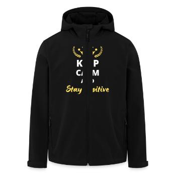 Keep Calm and Stay Positive - Veste softshell homme en polyester recyclé Stanley/Stella - noir - Devant - AI Model Male 185 light (185cm)