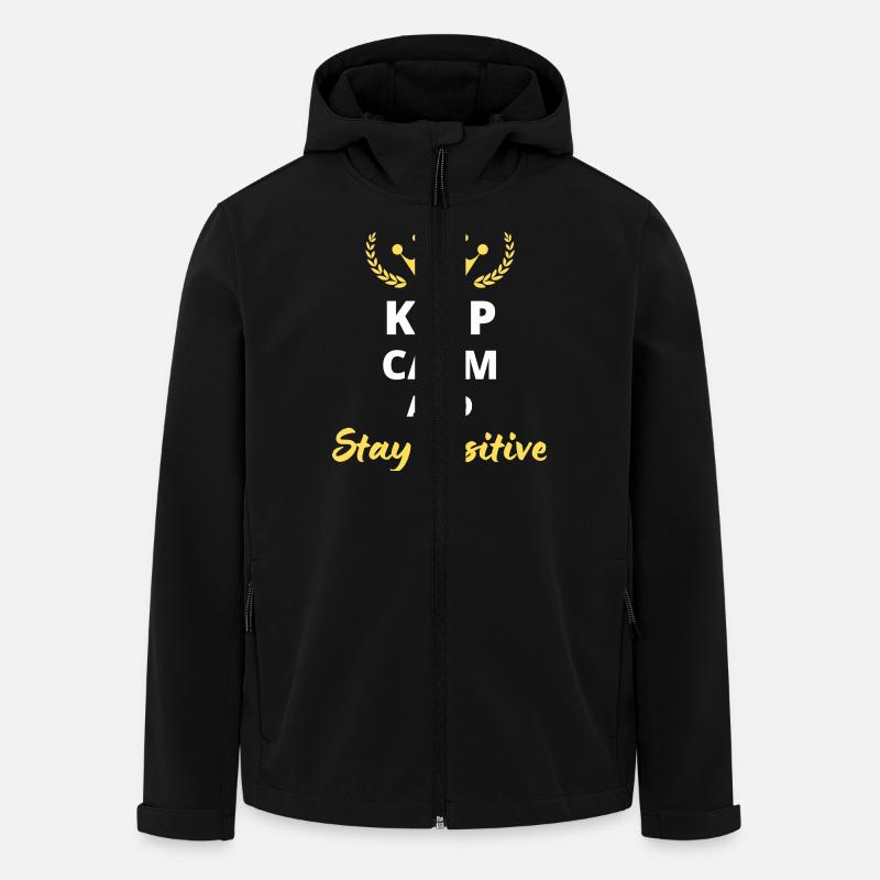 Keep Calm and Stay Positive - Veste softshell homme en polyester recyclé Stanley/Stella - noir