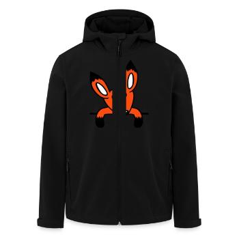 Fuchs Rotfuchs Hinter Zaun Mauer Wand Guckt Süß - Recycelte Männer Softshell-Jacke von Stanley/Stella - Schwarz - Vorne - AI Model Male 185 light (185cm)
