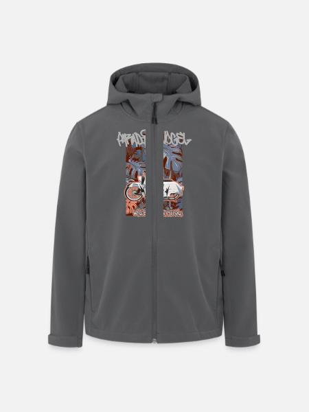 Swallow (camouflage) // Illustration - Men’s Recycled Softshell Jacket by Stanley/Stella - black