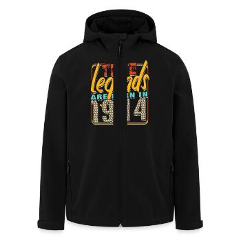 Wahre Legenden werden 1944 geboren Vintage Geburtstag - Recycelte Männer Softshell-Jacke von Stanley/Stella - Schwarz - Vorne - AI Model Male 185 light (185cm)